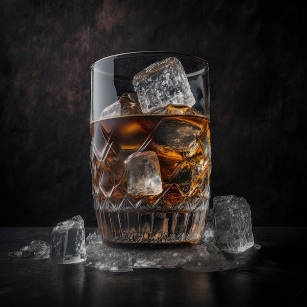 Glas Whiskey Illustration AI Generative