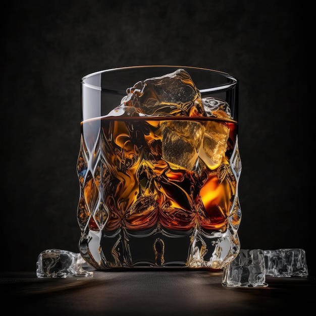 Glas Whiskey Illustration AI Generative