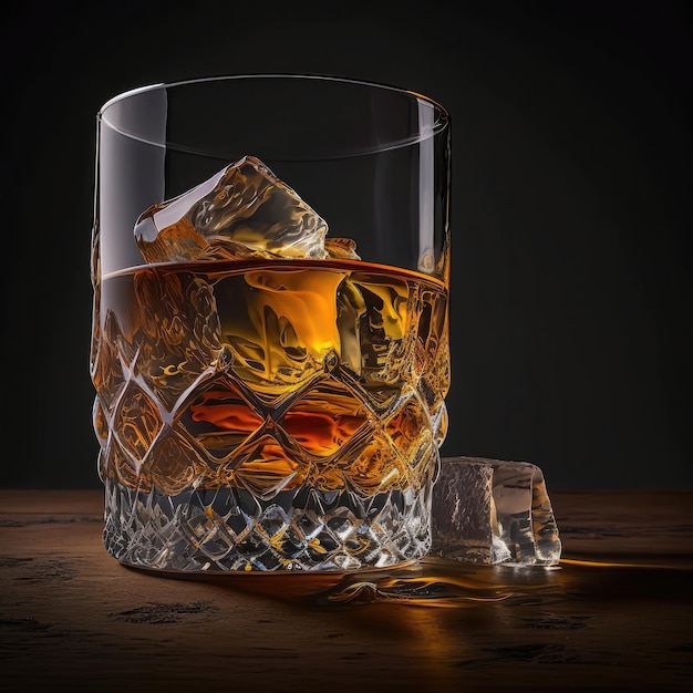 Glas Whiskey Illustration AI Generative