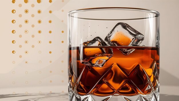 Glas Whiskey oder Bourbon nur mit Eis