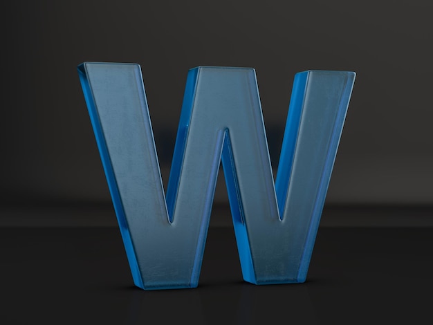 Glasbuchstabe W