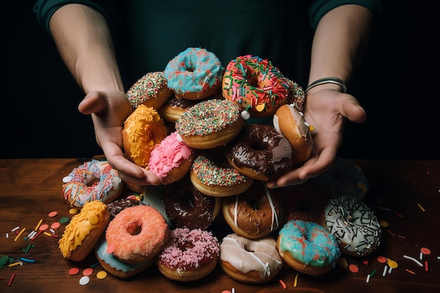 glaseado de donas de colores