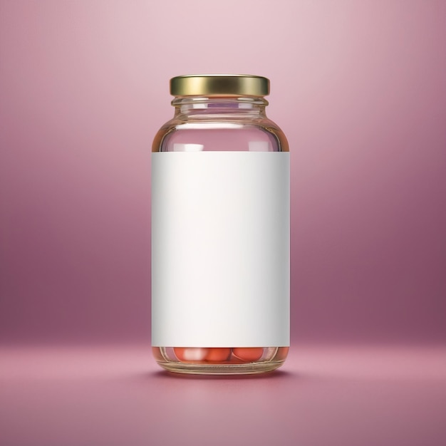 Glasflasche mit Arzneimittel, medizinische Gesundheitsbehandlung, leere generische Produktverpackung