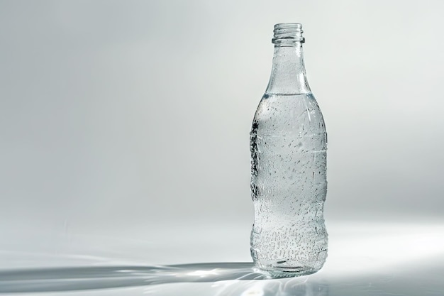 Glasflasche Wasserflasche mit Isolierung auf weißem Hintergrund