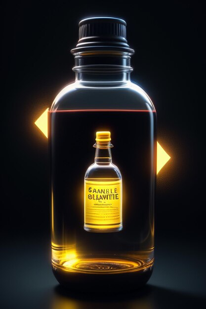Glasflaschengetränk, hochwertiges Hintergrundfotografie-Produktdisplay-Werbeplakat