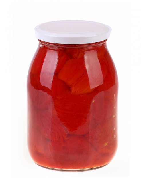 Glasglas heiße Tomatensauce