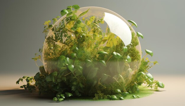 Glasglobe in einer Glaskugel, erstellt mit generativer KI-Technologie