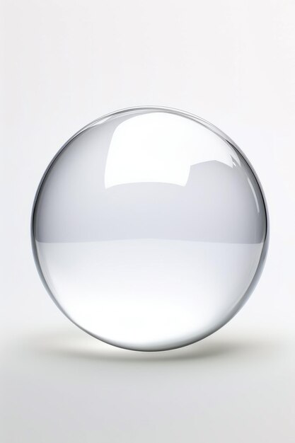 Foto glaskugel mit weißem hintergrund und weißen hintergrund generative ki