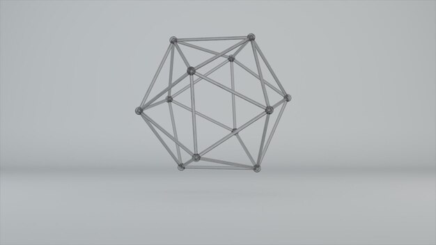 Foto glasmodell des molekülgitters 3d-rendering