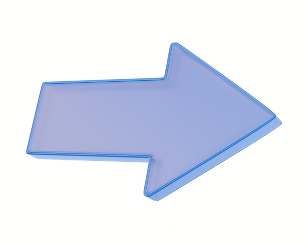 Glaspfeil auf weißem Hintergrund Isolierte 3D-Illustration
