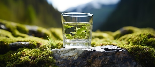 Foto glass elegance un vaso transparente con una bebida refrescante