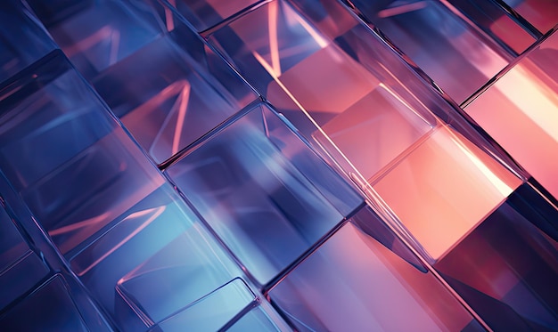 Glassmorphism moderno inspirado en un fondo abstracto con bloques de colores vibrantes Diseño dinámico con interacción de gradientes azul-rosa y púrpura Creado con herramientas de IA generativas