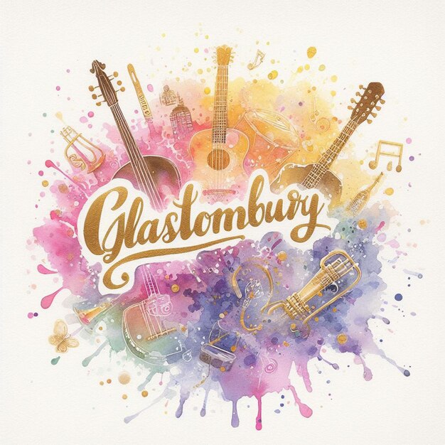 Glastonbury grafische Ombre-Wasserfarbe