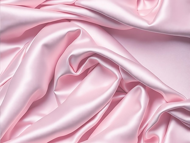 Glatter eleganter Luxus-Seidensatin-Stoff in rosa Farbe für Hintergründe Ai generative Kunst