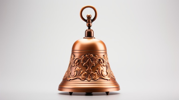 Foto gleaming copper bell on transparent background