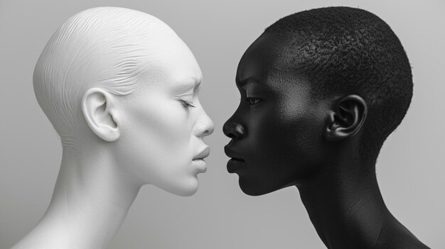 Foto gleichheit zwischen weißen und schwarzen