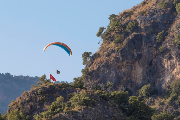 Gleitschirmfliegen am Himmel