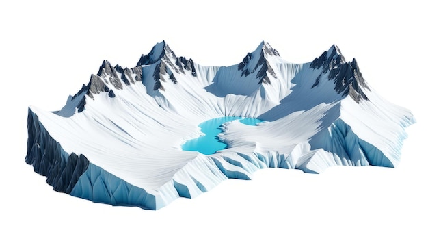 Gletscher auf einem isolierten weißen Hintergrund