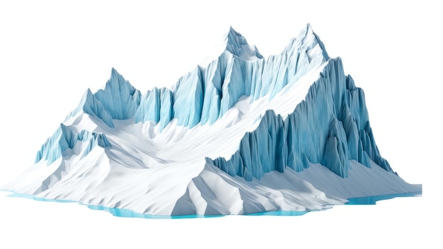 Gletscher auf einem isolierten weißen Hintergrund