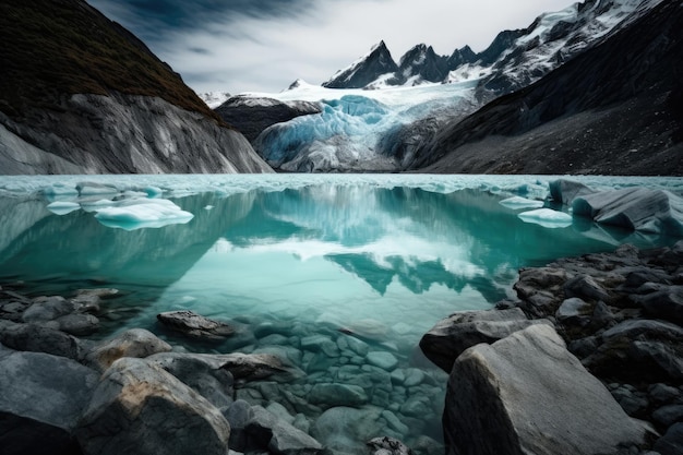 Gletscher schmilzt im See Generative KI