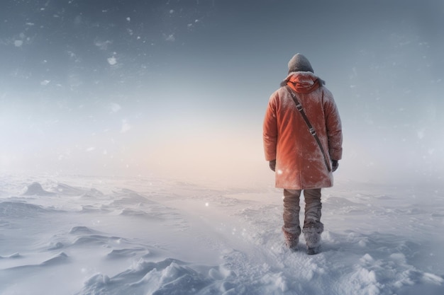 Gletscher Winter Person warme Kleidung Generieren Sie Ai