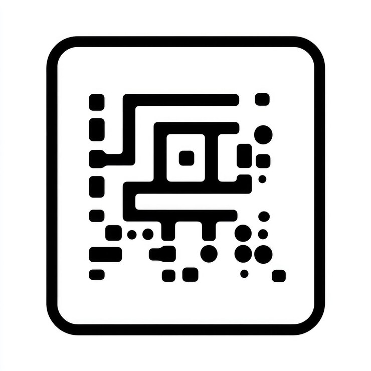 Foto glif estilizado de un código qr representación icónica del diseño de código de barras de respuesta rápida