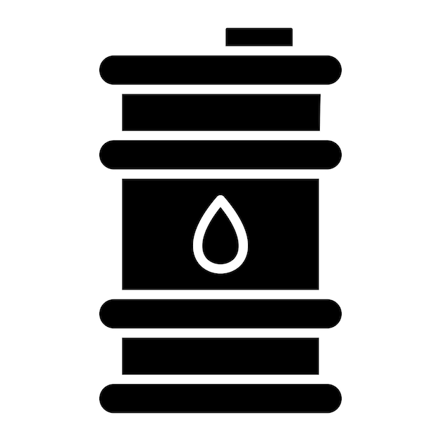 Glifo De Barrel De Petróleo Preto Sólido ilustração