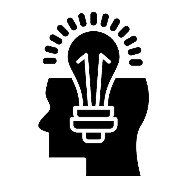 Glifo De Inspiração Preto Sólido ilustração