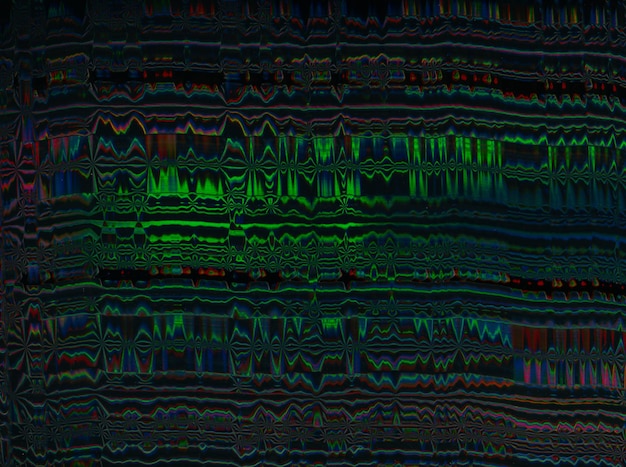 Glitch futurista ruido digital textura matriz de distorsión neón verde artefactos de color rojo en la oscuridad