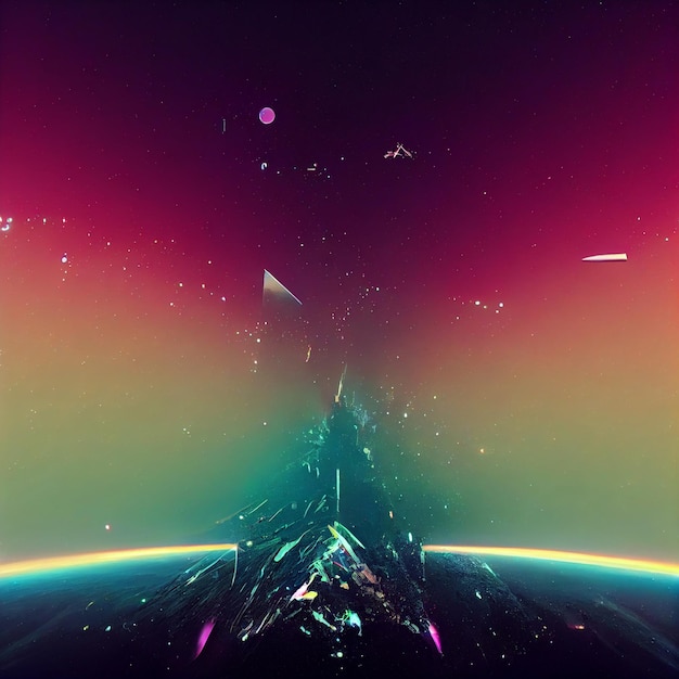 Glitch Hintergrund Universum abstrakt Glitchy Planet Video Wallpaper 4k