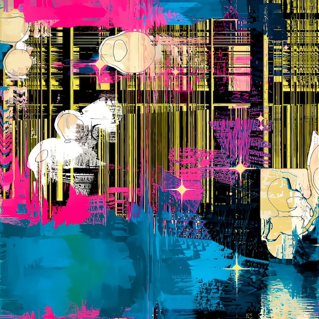 Glitch Psychedelic Digital Paper generado por la IA