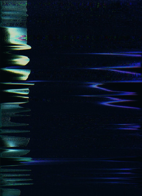 Glitch superposición ruido textura marco neón azul negro