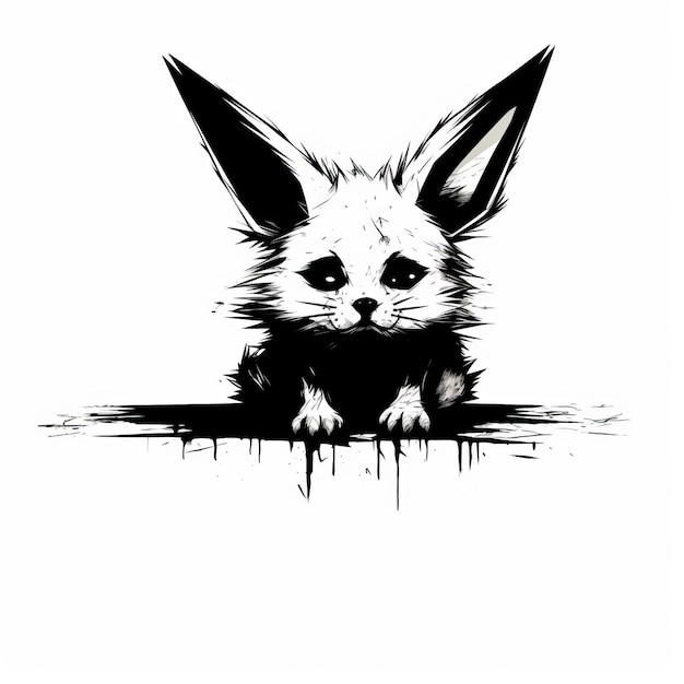 Glitchpunk Bunnycore Fauna explosiva en estilo japonés minimalista