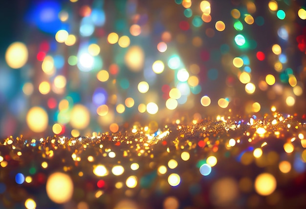 Glitter-Bokeh-Licht-Hintergrund Christmah Generative KI