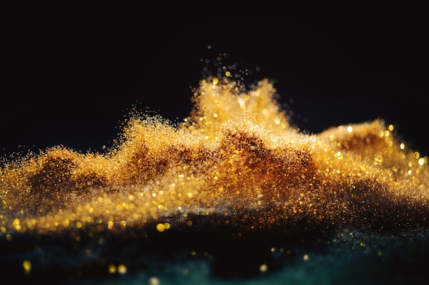 Glitter Bombs grunge, oro brillo desenfocado abstracto Twinkly Lights fondo.