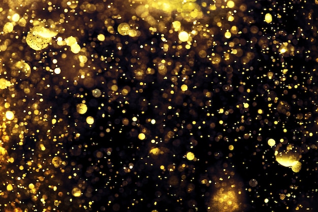 Foto glitter dourado bokeh iluminação textura turva abstrato para aniversário, aniversário, casamento