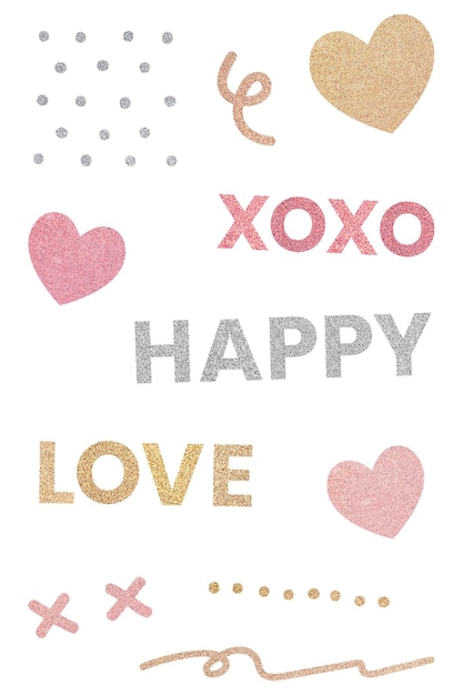 Glitter es un juego de pegatinas con temas de amor png transparente