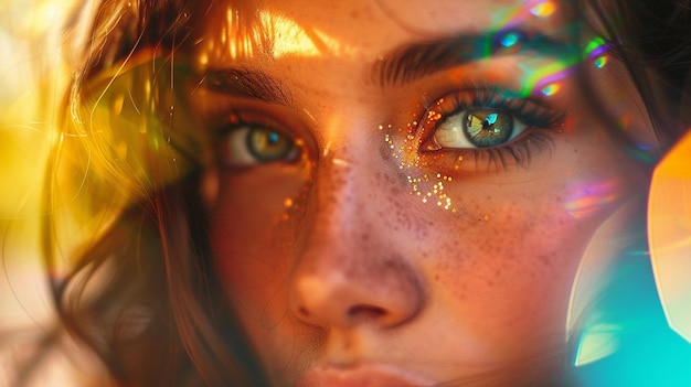 Glitter Makeup CloseUp Handgefertigte Ästhetik und maßgeschneiderte Kreationen