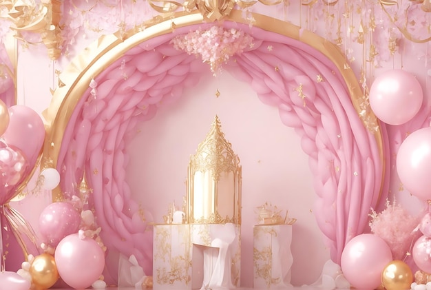 Foto glitter of power com fundo com um toque de rosa e dourado elegante