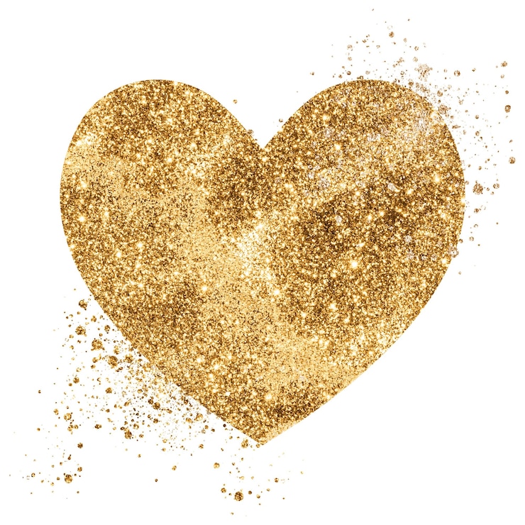 Foto glitter png goldenes herz-symbol