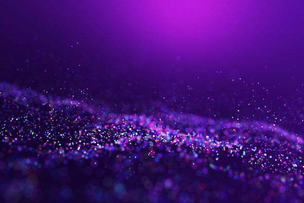 Glitter roxo em um fundo roxo de tecnologia