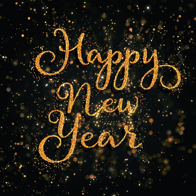 Glittery guten Rutsch ins Neue Jahr-Grußkarte