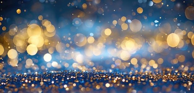 Glitzernde goldene Bokeh-Lichter als festliche Kulisse