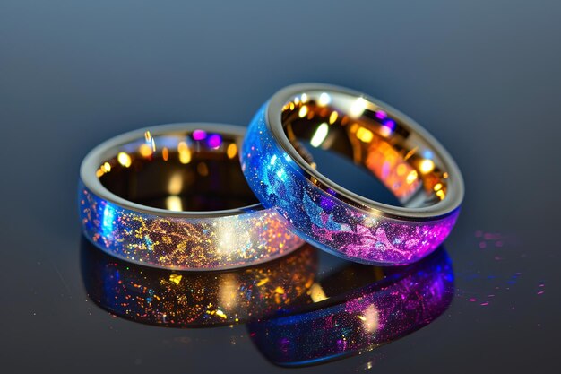 Glitzernde holographische Ringe