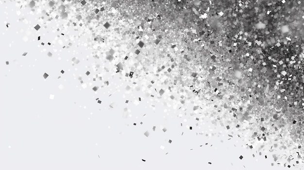 Foto glitzernder konfetti-schnee, der von der seite fällt. generative ki