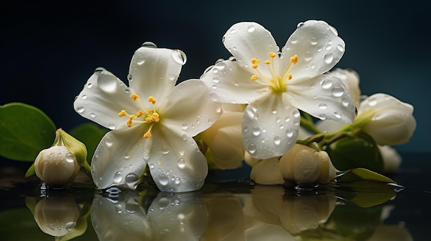 Glitzernder regengeküsster Jasmin