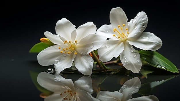 Glitzernder regengeküsster Jasmin