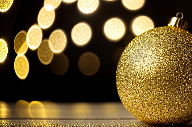 Glitzernder Weihnachtsanhänger, bezauberndes goldenes Ornament in Schwarz