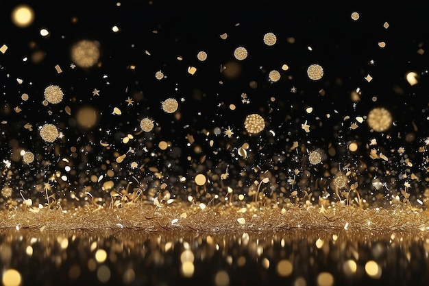 Glitzerndes Luxusgold Glitter Bokeh Glitzer und Partikel