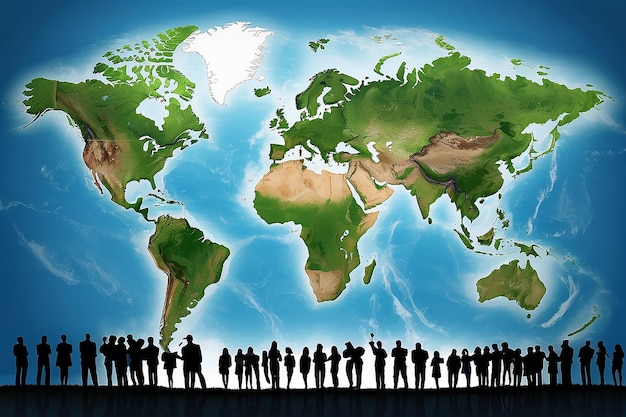 Globale Globalisierung Weltkarte Umweltbewahrung Konzept